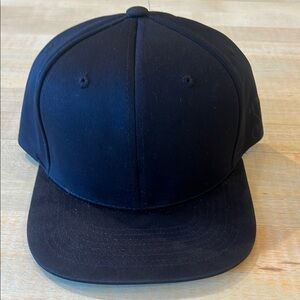 Grassroots flat brim baseball cap hat adjustable S/M black